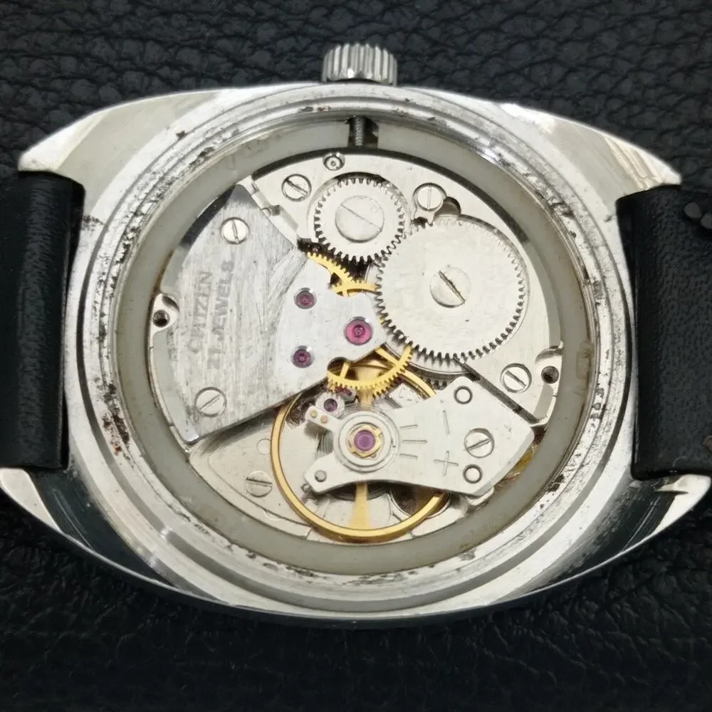 Vintage 1976 Citizen Manual Wound Mens Silver Watch & Silver accents